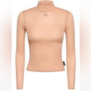 COURREGES JERSEY 2ND SKIN MOCKNECK TOP